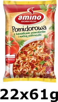 Image de Soupe instantanée aux nouilles, saveur tomate, Amino. 22 portions de 61g