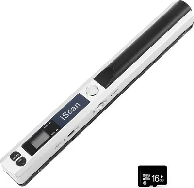 Productafbeelding van Draagbare Scanner 900DPI USB Handheld Document Scanner voor JPG PDF Formaat met 16GB Micro SD Kaart (Wit) - Ideaal voor Thuis en Kantoor