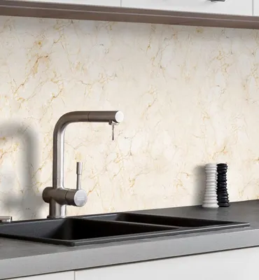 Produktbild von Küchenrückwand selbstklebend Marmor beige hell Spritzschutz Folie 60 x 60cm Folie versteift 0,4mm