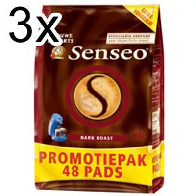 Produktbild von Senseo Kaffeepads Kräftig, 3er Pack, 3 x 48 Pads