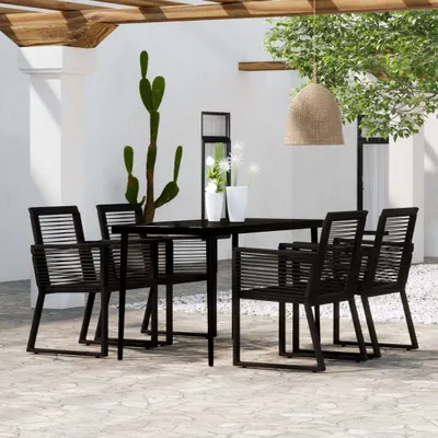 Produktbild von The Living Store 5-tlg. Garten-Essgruppe Schwarz