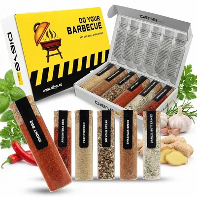 Productafbeelding van BBQ kruiden - Grillkruiden - Cadeauset - 6 kruidenmixen - Met recepten