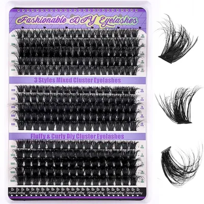 Image de Extensions de cils, lot de 270 pièces, recourbe 60-100D, longueur mixte de 10 à 18 mm