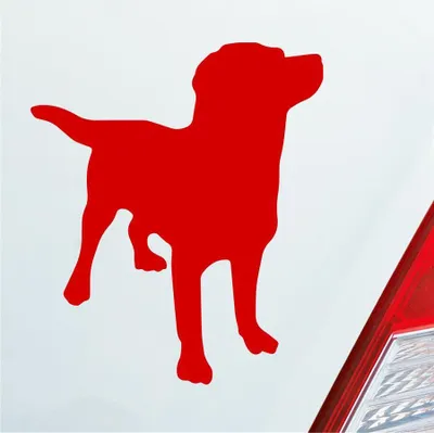 Produktbild von Auto Aufkleber Labrador Labbi Retriever Dog Hund Dog Tier 10x12 cm Rot Sticker Heckscheibenaufkleber