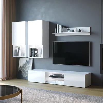 Obrázek produktu pro Obývací stěna DECO bílý lesk