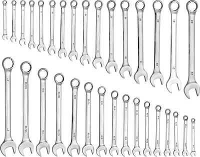 Produktbild von SucceBuy 32-teiliges Maulschlüsselset (SAE & Metrisch), Schraubenschlüsselsatz mit 12-kantigem Design und Rolltasche, Ringmaulschlüsselset aus robustem Kohlenstoffstahl, ideal für allgemeine Fahrzeugreparaturen