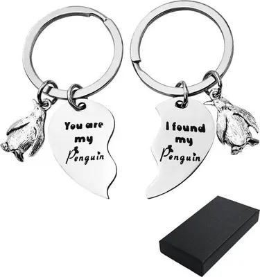 Produktbild von Famanu Schlüsselanhänger Set Herzform - Gepersonalisiertes Geschenk für Paare