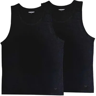 Produktbild von EMPORIO ARMANI 2er Pack Herren Tank Tops Achselhemden Unterhemden Schwarz/Black XL