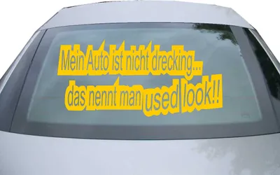 Produktbild von Indigos UG - Aufkleber Heckscheibe & Motorklappe DE6173 - gold - 600x285 mm - mein auto ist nicht drecking - Auto Scheiben Fenster Heckklappe Tuning Racing JDM - Die cut