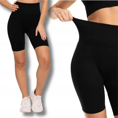 Produktbild von Schwarze Radlerhose Damen Push-Up Leggings Hohe Taille MORAJ L/XL
