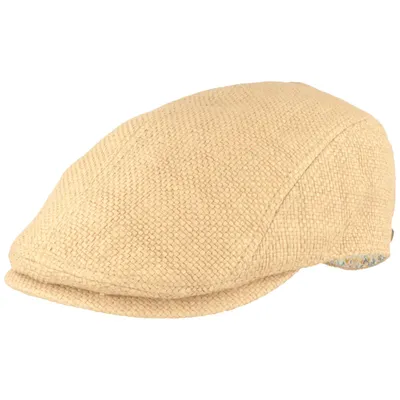 Göttmann leichte mehrteilige Sommer-Flatcap in Stroh-Optik in beige