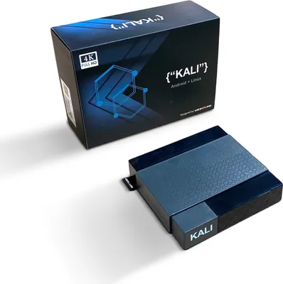 A product box and the device it contains, presented on a white background.