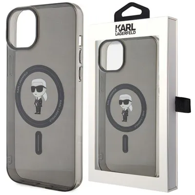 Produktbild von Karl Lagerfeld IML Ikonik MagSafe Hülle für iPhone 15 Plus  Schwarz Handyhülle