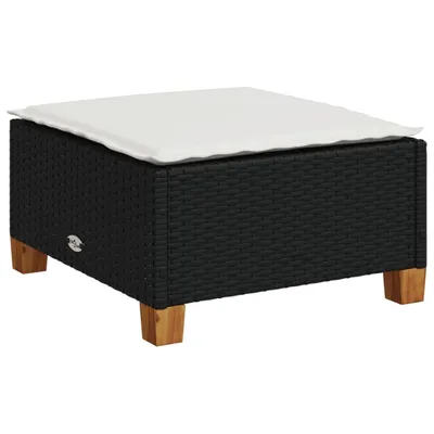 Obrázek produktu pro Zahradní stolička s poduškou černá 63,5 x 56 x 32 cm polyratan