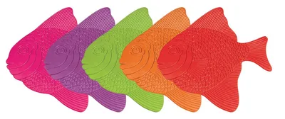 Produktbild von MSV Duschmatte Badematte Badewanneneinlage Anti Rutsch Pads "Fische" - 5 Stück - antibakteriell rutschfest mit Saugnäpfen ca. 16,5 x 16 cm