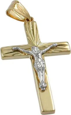 Immagine prodotto di Ciondolo, croce di Gesù bicolore, ORO 9ct