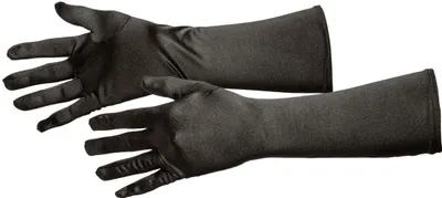 Satin-Handschuhe schwarz 40cm lang für Damen Kostüm-Zubehör 20er Jahre Burlesque Tier Tierkostüm Accessoire Fasching Karneval Mottoparty