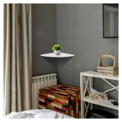 Produktbild von Eckregal 30cm Weiß Wandmontiertes Dreieckiges Regal für Küche Schlafzimmer Bad Büro