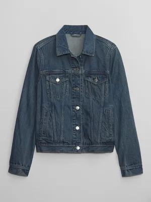 Produktbild von GAP Jeansjacke mit Kragen, Knopfverschluss, Pattentaschen und schrägen Seitentaschen, Größe L