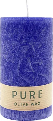 Produktbild von 100% PURE, OLIVE WAX, vegane Stumpenkerze, Nachtblau, WENZEL, 130/70 mm, Brenndauer ca. 59h