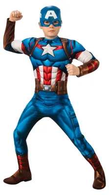 Produktbild von Rubie's Offizielles Kostüm Captain America, Marvels Avengers, klassisch, für Kinder, Superhelden-Verkleidung, Größe XS