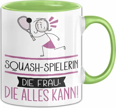 Produktbild von Squash-Spielerin Geschenk Tasse Becher Die Frau Die Allen Kann Geschenkidee für eine Squash-Spielerin Lustig (Grün)