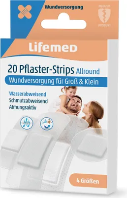 Produktbild von Lifemed Pflaster-Strips "Allround" halbtransparent 20er