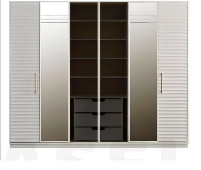 Produktbild von Designer Kleiderschrank mit Spiegel Schlafzimmer Luxus Möbel Schrank