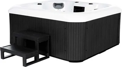 Produktbild von HOME DELUXE - Outdoor Whirlpool - SEA STAR PLUS Treppe und Thermoabdeckung - Maße 180 x 160 x 79 cm - Inkl. Heizung, 19 Massagedüsen und 15 Lichtquellen I Außen Whirlpool Spa für 4 Personen