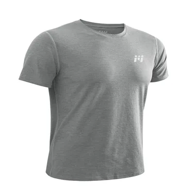Produktbild von MEETYOO Herren Kurzarm Sportshirt Funktionsshirt Kompressions Running T-Shirt Grau XL