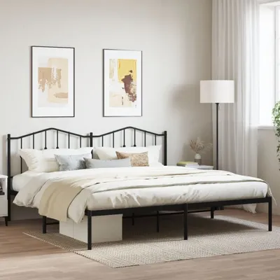 Productafbeelding van Maison Exclusive - Bedframe met hoofdeinde, metaal, zwart, 193x203 cm