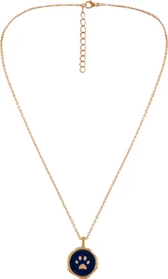 Produktbild von Halskette mit Anhänger aus Legierung für Damen, unregelmäßig, rund, Münze, Hundepfotenmuster, verstellbar, verlängerte Kette, Halskette, Schmuckzubehör