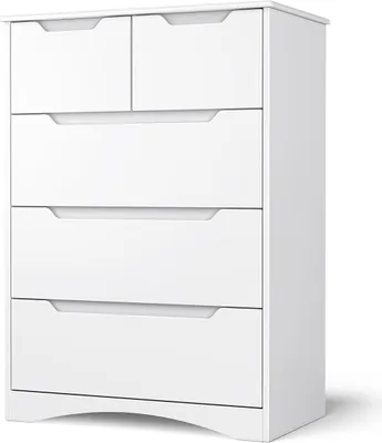 Produktbild von Bealife Kommode mit 5 Schubladen, Schubkastenkommode, Schrank, Sideboard, 72x41x94cm, Weiß
