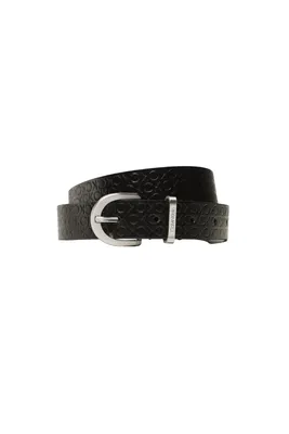 Produktbild von CK CALVIN KLEIN Echtledergürtel mit Logo-Stoff, Höhe 2,5 Artikel K60K610977, taglia 95 * cm.110+fibbia cm.2,5 - totale cm.112,5, Pelle 100%