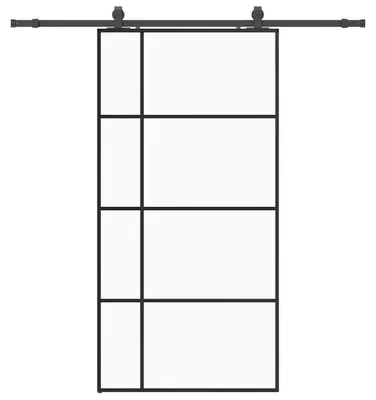 Zdjęcie produktu dla vidaXL Drzwi przesuwne z czarnym okuciem 102,5x205 cm szkło ESG