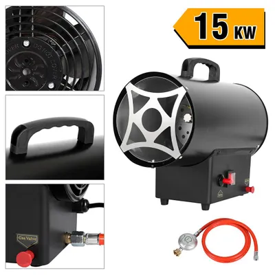 Produktbild von Peviasot Gasheizgebläse 15 kW LPG, 320 m³/h Luftleistung, mobile Heizkanone für Werkstatt Garage Lagerhalle Baustelle und Arbeitsbereich