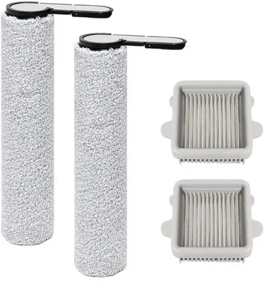 Imagen del producto de 4 accesorios para modelos Roborock, 2 cepillos laterales + 2 filtros HEPA, para modelos F25, piezas de repuesto para aspiradoras de uso húmedo y seco