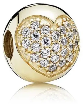 Zdjęcie produktu dla Pandora, zawieszka serce "LOVE OF MY LIFE" z pavé, złoto 750832CZ
