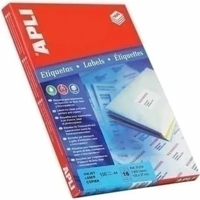 Image de Étiquettes pour imprimantes Apli blanc 100 feuilles 64 x 33,9 mm