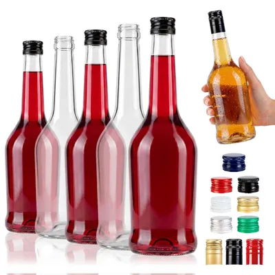 Zdjęcie produktu dla 5 szt. Butelka na alkohol Napoleon 500ml na nalewki, wódkę, bimber, whisky, koniak + zakrętki