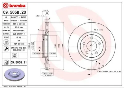Produktbild von BREMBO Bremsscheiben (2 Stück) Vorderachse 09.5058.21
