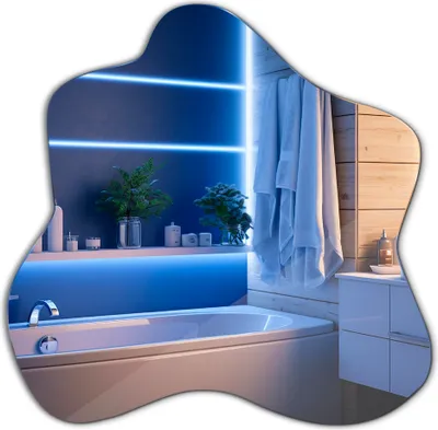 Produktbild von Asymmetrischer Wandspiegel – Unregelmäßig – 77,3 x 76,6 cm – Modernes Design für Badezimmer – Wohnzimmer – Schlafzimmer