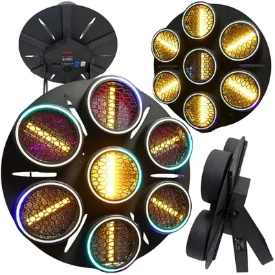 Immagine prodotto di EVOLIGHTS LUMEN 7 RING: 7 lampade da 30W a luce calda + 224 LED da 0,5W / 31 LED da 0,2W