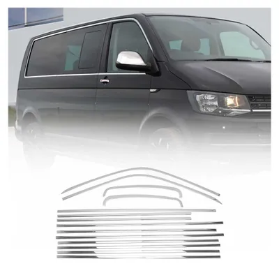 Obrázek produktu pro Okenní lišty pro VW T6 T6.1 Transporter 2015-24 jednoduché posuvné dveře L2