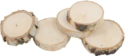 Obrázek produktu pro Dřevěný disk na ozdobu, březové dřevo, průměr 6-8 cm, 5 kusů