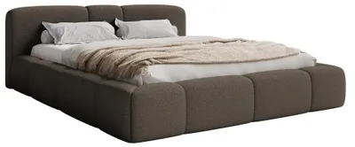 Produktbild von Selsey Bowia – Polsterbett 140x200 cm, Bettkasten, Bouclé Braun