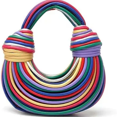 Produktbild von Kreative Damen Handtasche,Handgewebte Label Brottasche(bunt)Geldbörse,Umhängetasche,Nudeltasche,Achseltasche,Schulter Handtasche