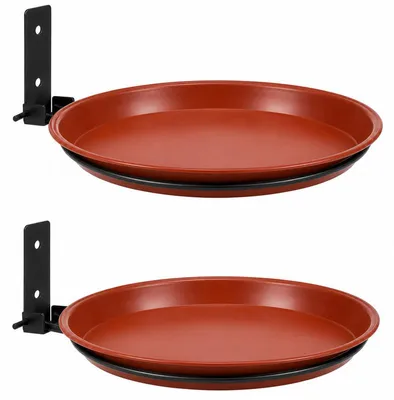 Produktbild von Vogeltränke und Futterstelle 2er Set, Ø20 cm, frostfest, mit Wandhalterung, für Garten, Balkon und Terrasse