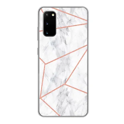 Produktbild von MuchoWow® Handyhülle Schutzhülle Hülle für Samsung Galaxy S20 Marmor - Roségold - Weiß Silikon Softcase Handy Hülle - Bild