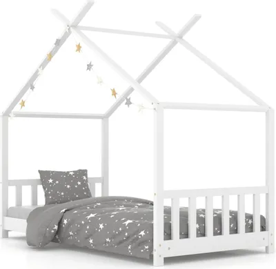 Produktbild von vidaXL Kinder-Bettgestell Weiß Massivholz Kiefer 70 x 140 cm